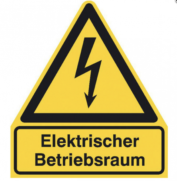 Aufkleber "elektrischer Betriebsraum" Schild ISO7010 ASR gelb 210x245mm